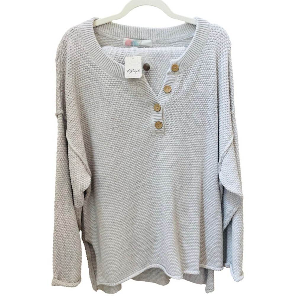 Free People Hailee 2 Piece Set Size M NWT Ivory Heather - Picture 3 of 5